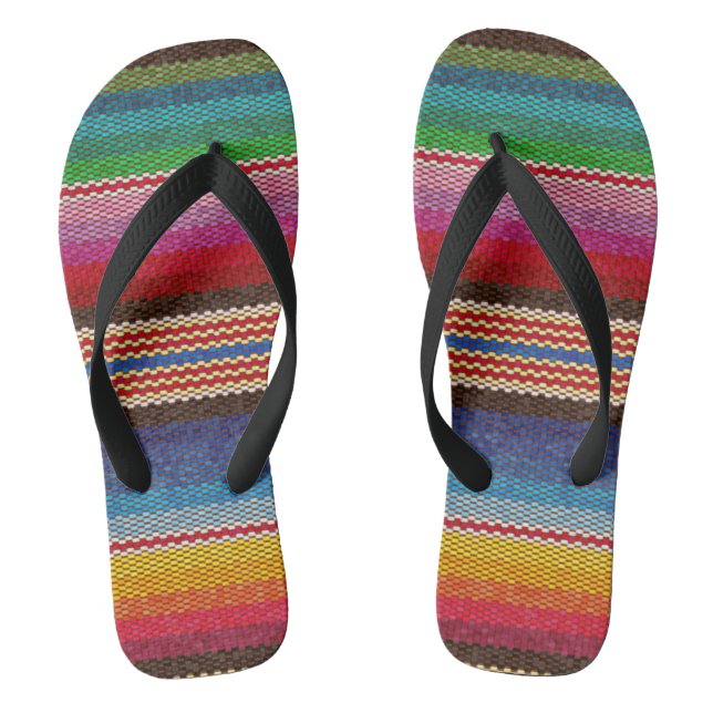 Chanclas Tiras de manta Patrón de tela mexicana étnica (Plantilla)