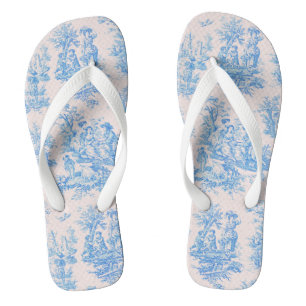 Chanclas Toile azul turquesa vintage