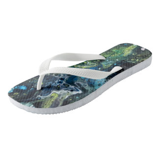 Chanclas Tongs. Motif abstrait coloré.