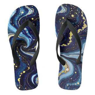 Chanclas Torneos vibrantes de azul y dorado 3