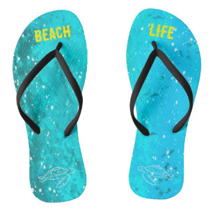 Chanclas Tortuga azul dulce de la vida en la playa