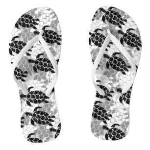 Chanclas Tortuga marina honu hawaiana Tapa negro