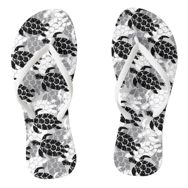 Chanclas Tortuga marina honu hawaiana Tapa negro (Plantilla)