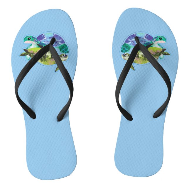Chanclas Tortugas nadando (Plantilla)
