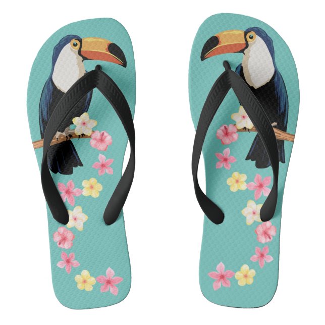 Chanclas Toucan Con Flores Tropicales (Plantilla)