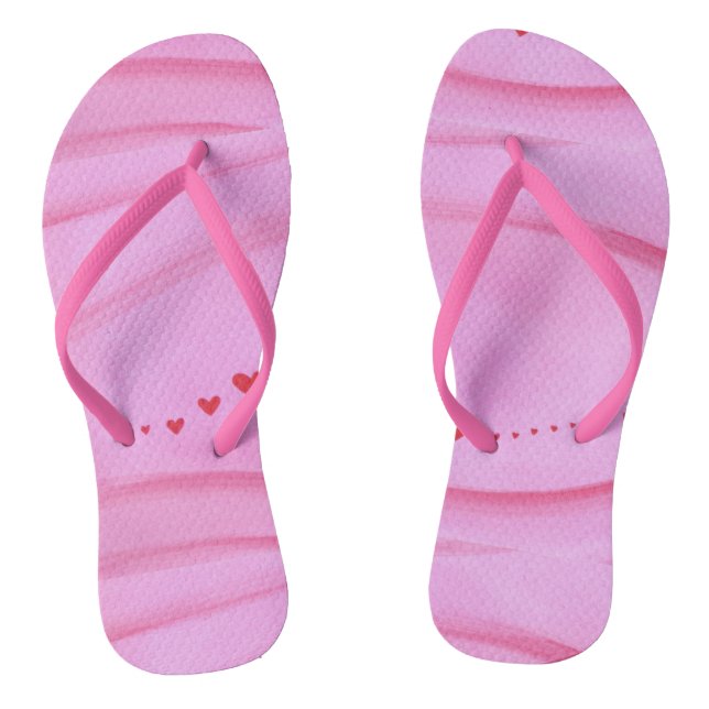 Chanclas Trail of Hearts on Blended Pink FlipFlops (Plantilla)
