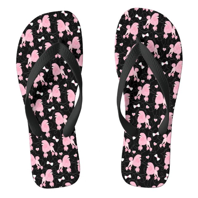 Chanclas Trama de cangrejos rosados y arcos negros (Plantilla)