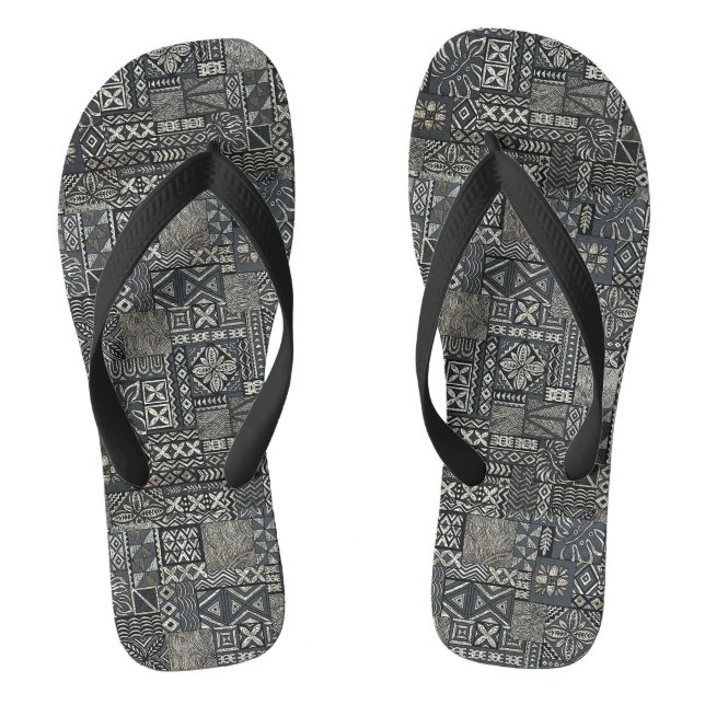 Chanclas Trama de tela de tapa tradicional de Polinesia (Plantilla)