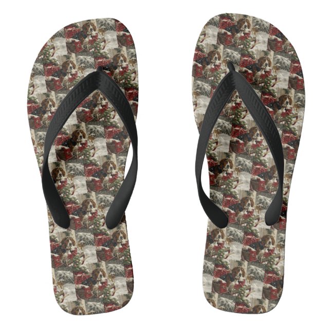 Chanclas Treeing Walker Coonhound Perro Festivo de Navidad (Plantilla)