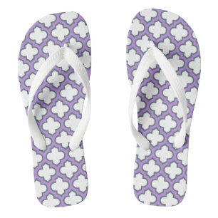 Chanclas Trellis blanca y púrpura, Entramado, Quatrefoil