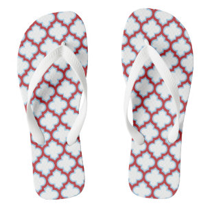 Chanclas Trellis blanca y roja, Entramado, Quatrefoil