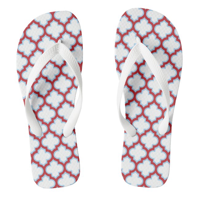 Chanclas Trellis blanca y roja, Entramado, Quatrefoil (Plantilla)