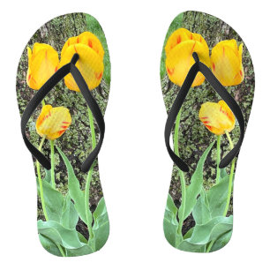 Chanclas Tres tulipanes amarillos /