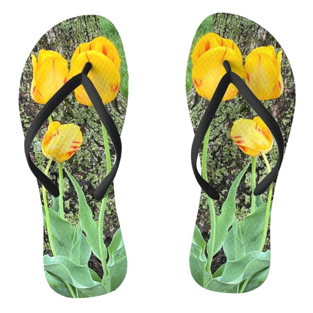 Chanclas Tres tulipanes amarillos / (Plantilla)