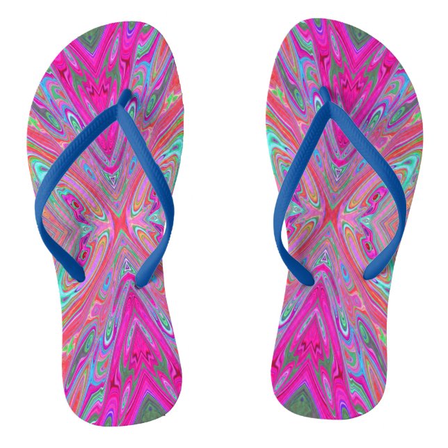 Chanclas Trippy Pink, Aqua y Magenta Resumen de Mariposa (Plantilla)