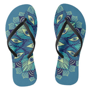 Chanclas Trippy Psicodélico Ojos Floral Surreal Arte