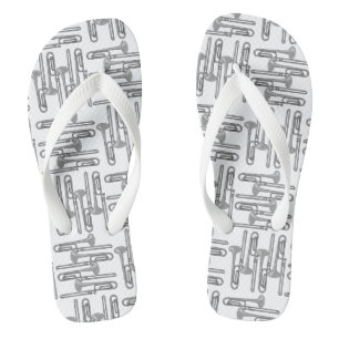 Chanclas Trombón Gris Esgrafiado con Patrón Blanco