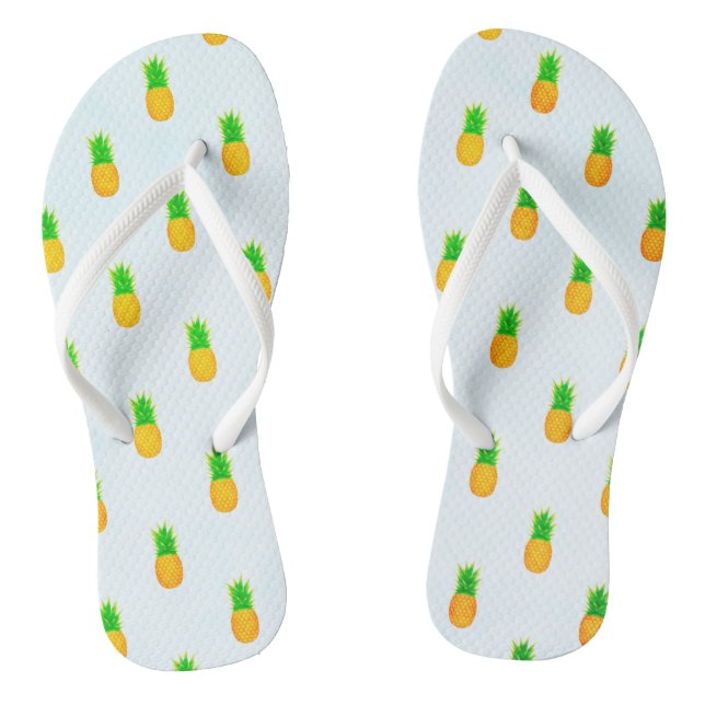 Chanclas Tropical Amarillo Estampado de Piña Playa (Plantilla)