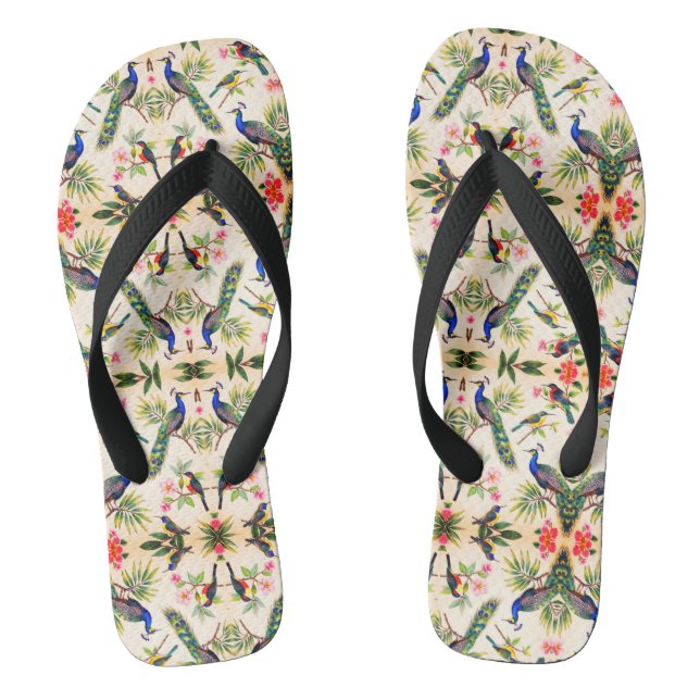 Chanclas Tropical Bird Watercolor Art Slippers  (Plantilla)