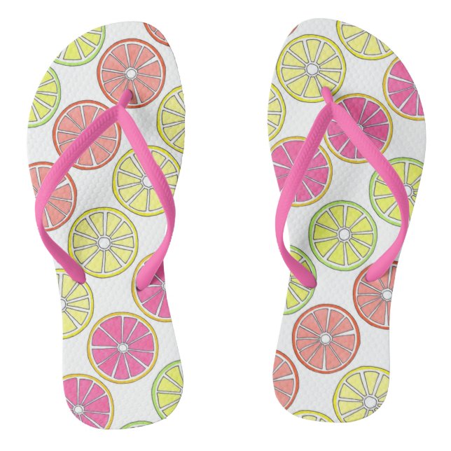 Chanclas Tropical Fruit Naranja Lemon Lime Grapefruit Slice (Plantilla)