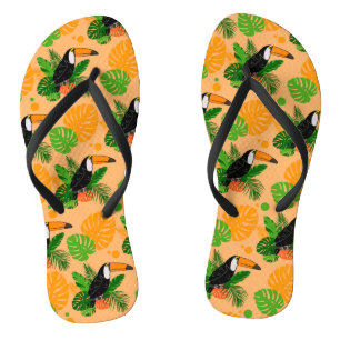 Chanclas Trópico Toucan Bird Seamless Pattern