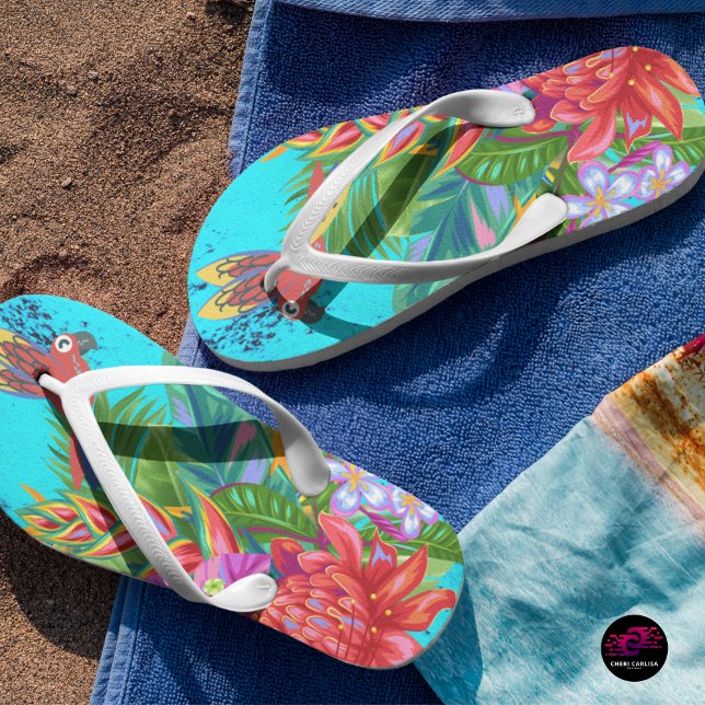 Chanclas TropiColor Fusión Macaw & Serenade Floral (Too colorful to be ignored. Just how summer should be.)