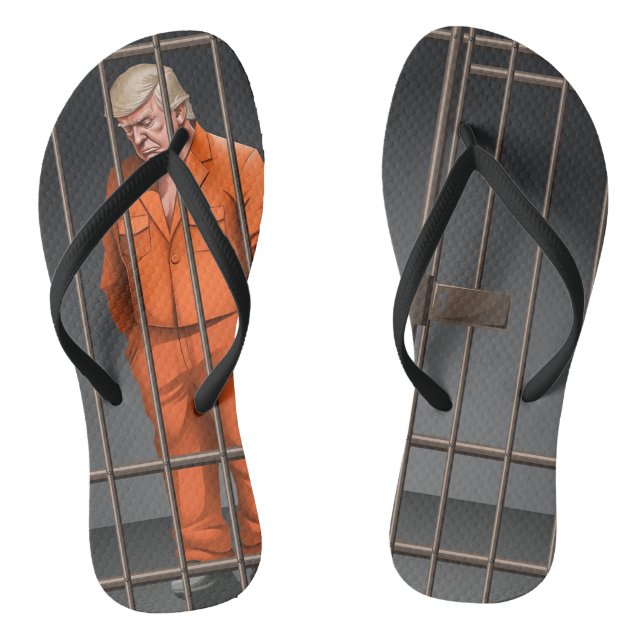 Chanclas Trump en la cárcel: "Flip Flops" de adultos (Strap (Plantilla)