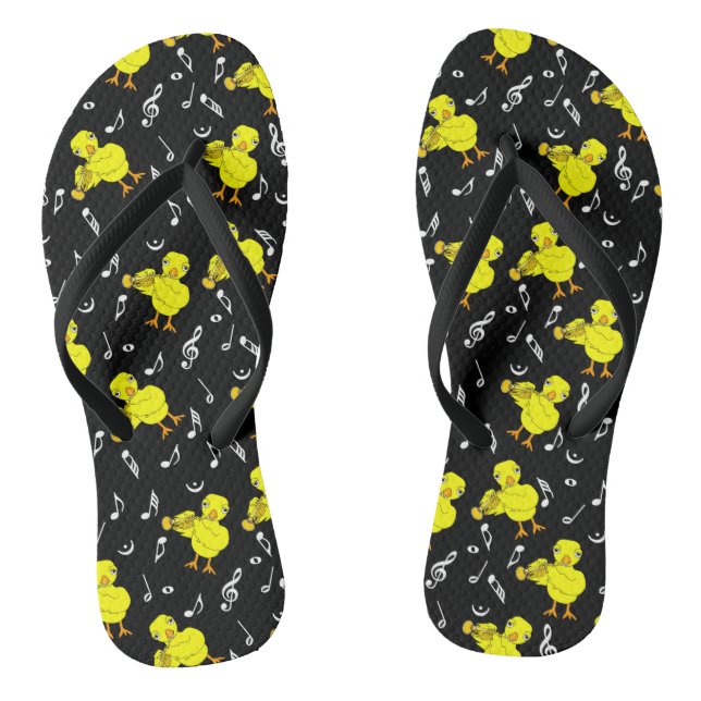Chanclas Trumpet Chick Music Notes (Plantilla)