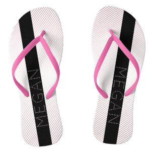 Chanclas Tu Nombre Rayas Sutiles Ombre Rosa Blanca Fina