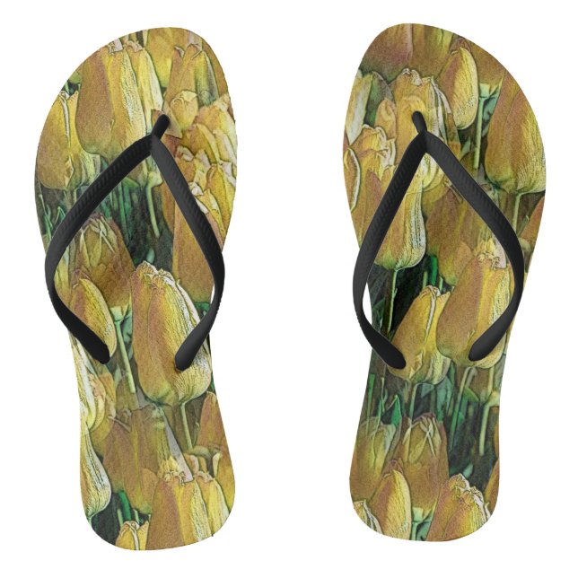 Chanclas Tulipanes amarillos brillantes (Plantilla)