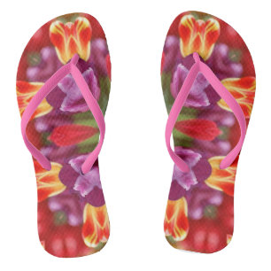 Chanclas Tulipanes Coloridos Caleidoscopio