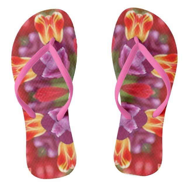 Chanclas Tulipanes Coloridos Caleidoscopio (Plantilla)