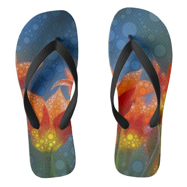 Chanclas Tulipanes Y Cielo Azul (Plantilla)