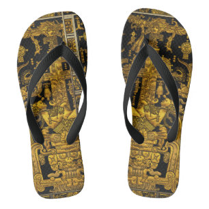 Chanclas Tumba de Pakal - Astronauta Palenque Dorado