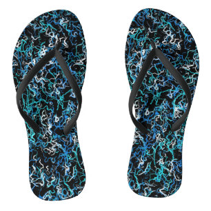 Chanclas Turquesa, Azul Turquesa y Abstracto Negro 