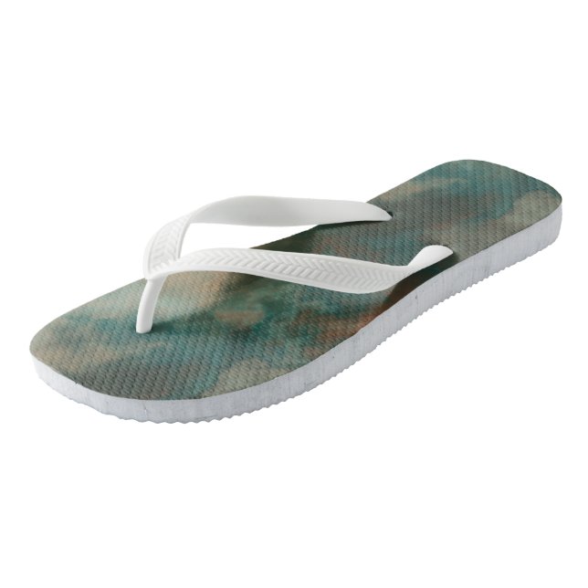 Chanclas Turquesa y Mármol Abstracto de Melocotón (Angular)