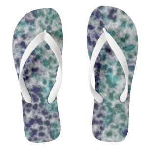 Chanclas Turquesa y mármol abstracto púrpura