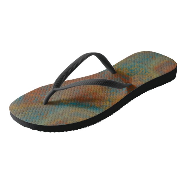 Chanclas Turquesa y Óxido Abstracto (Angular)