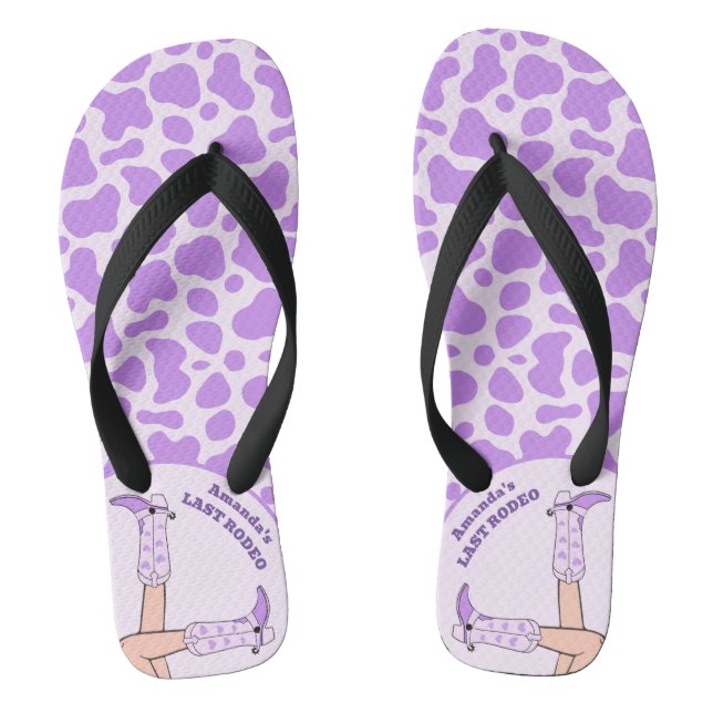 Chanclas Última pieza de soltera de novia rodeo morada (Plantilla)