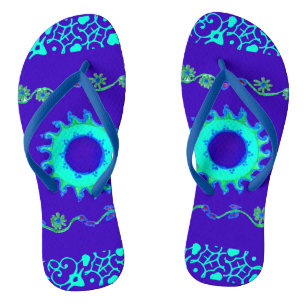Chanclas Último verano elegante azul clásico yo floral