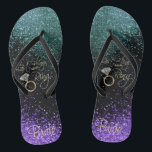 Chanclas Último vuelo antes del anillo - morado y Verde azu<br><div class="desc">🥇 DISEÑO ORIGINAL DE ARTE DE DERECHOS DE AUTOR DE Donna Siegrist SÓLO DISPONIBLE EN ZAZZLE! Flip Flop Shoes listo para su personalización. Los productos coincidentes están disponibles o sólo se puede transferir el diseño a otro producto. Si es necesario... puede eliminar todo el texto y comenzar fresco con sus...</div>