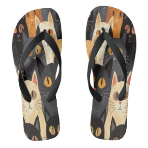 Chanclas Un gato gracioso se enfrenta a un Personalizado en