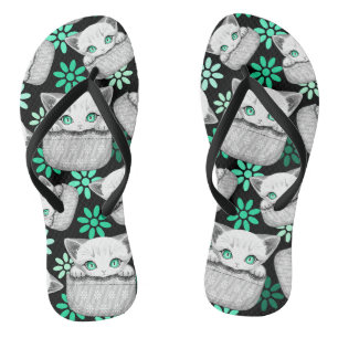 Chanclas Un gato lindo y juguetón al máximo desde un bolsil
