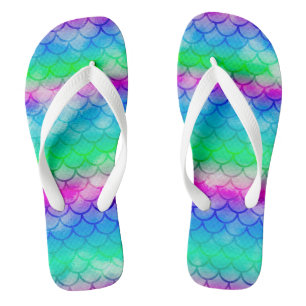 Chanclas Un hermoso espectro de colores de sirena