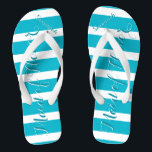 Chanclas Una empleada doméstica de honor o de cualquier col<br><div class="desc">Patrón de rayas de agua azul marino - Cambiar a cualquier color haciendo clic en personalizar. Y di lo que quieras. Haz de estos unos pequeños "flops" que tengan tu mensaje. ¡Habla de la playa!</div>