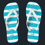 Chanclas Una empleada doméstica de honor o de cualquier col<br><div class="desc">Patrón de rayas de agua azul marino - Cambiar a cualquier color haciendo clic en personalizar. Y di lo que quieras. Haz de estos unos pequeños "flops" que tengan tu mensaje. ¡Habla de la playa!</div>