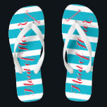 Chanclas Una empleada doméstica de honor o de cualquier col<br><div class="desc">Patrón de rayas de agua azul marino - Cambiar a cualquier color haciendo clic en personalizar. Y di lo que quieras. Haz de estos unos pequeños "flops" que tengan tu mensaje. ¡Habla de la playa!</div>