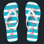 Chanclas Una empleada doméstica de honor o de cualquier col<br><div class="desc">Patrón de rayas de agua azul marino - Cambiar a cualquier color haciendo clic en personalizar. Y di lo que quieras. Haz de estos unos pequeños "flops" que tengan tu mensaje. ¡Habla de la playa!</div>
