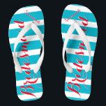 Chanclas Una empleada doméstica de honor o de cualquier col<br><div class="desc">Patrón de rayas de agua azul marino - Cambiar a cualquier color haciendo clic en personalizar. Y di lo que quieras. Haz de estos unos pequeños "flops" que tengan tu mensaje. ¡Habla de la playa!</div>