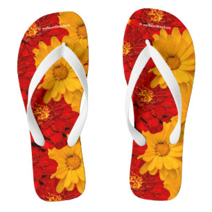 Chanclas Una Medley de Marigoldes de Amarillo Rojo y Naranj